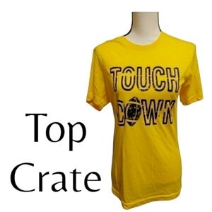 Yellow Top Crate tee Touch down shirt size small